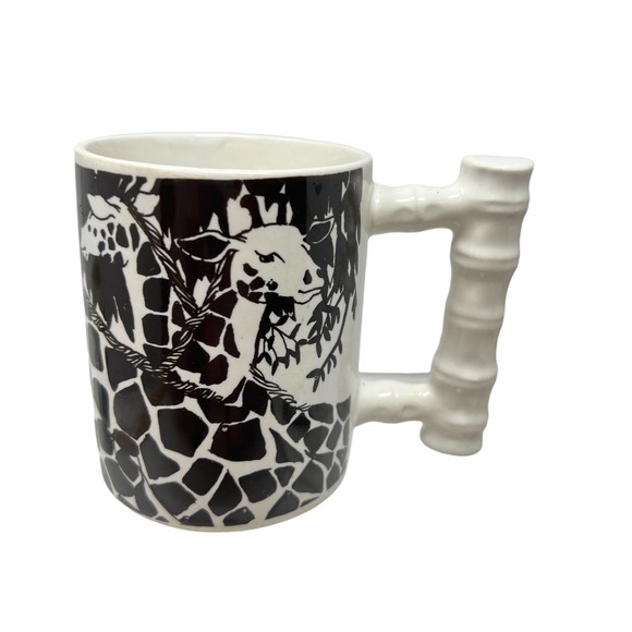 Vintage Vandor Imports‎ Giraffe Coffee Mug Bamboo Style Handle - Picture 1 of 7